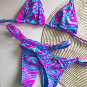 Conjunto Marquinha Zebra Azul e Rosa