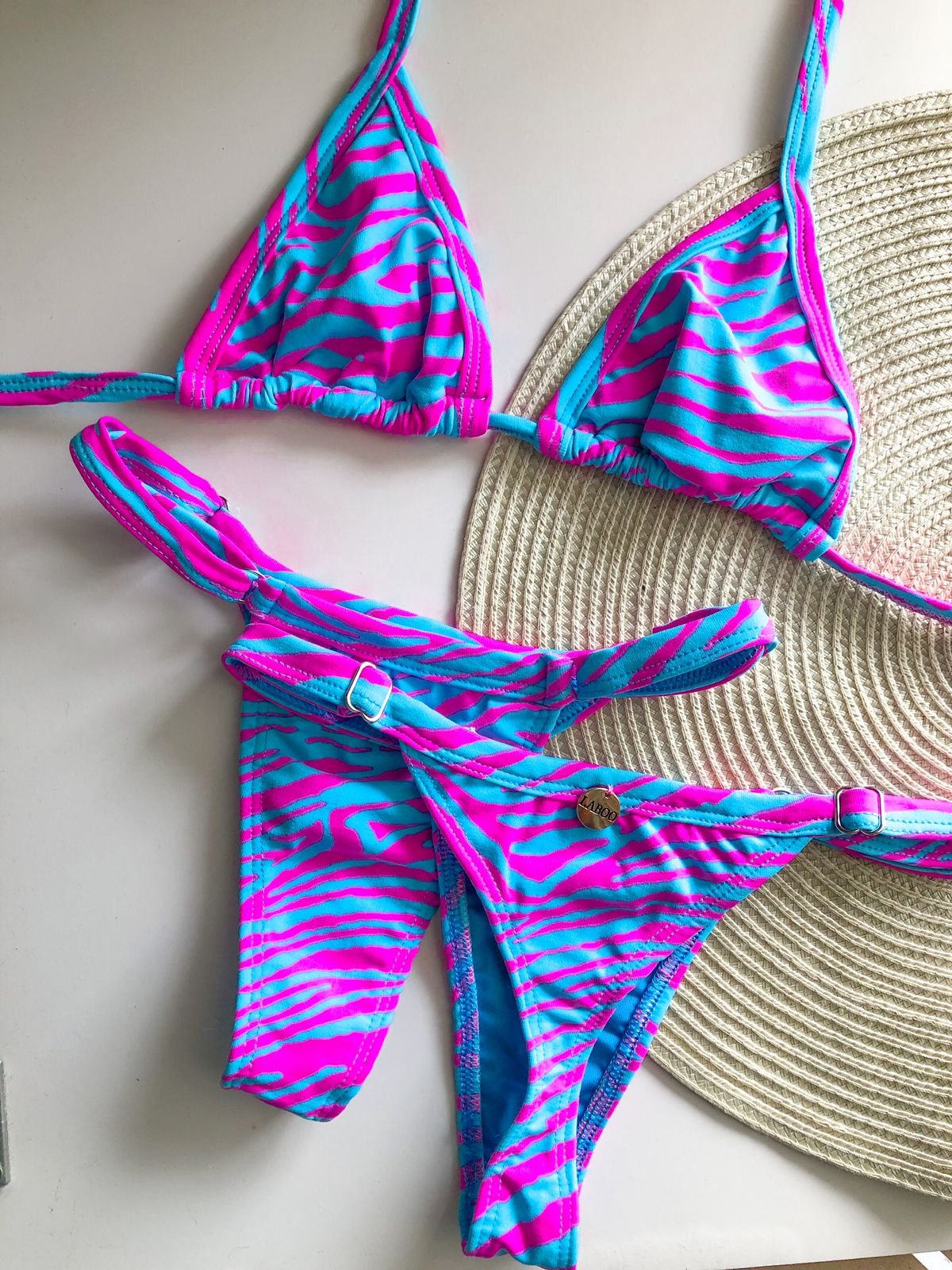 Conjunto Marquinha Zebra Azul e Rosa