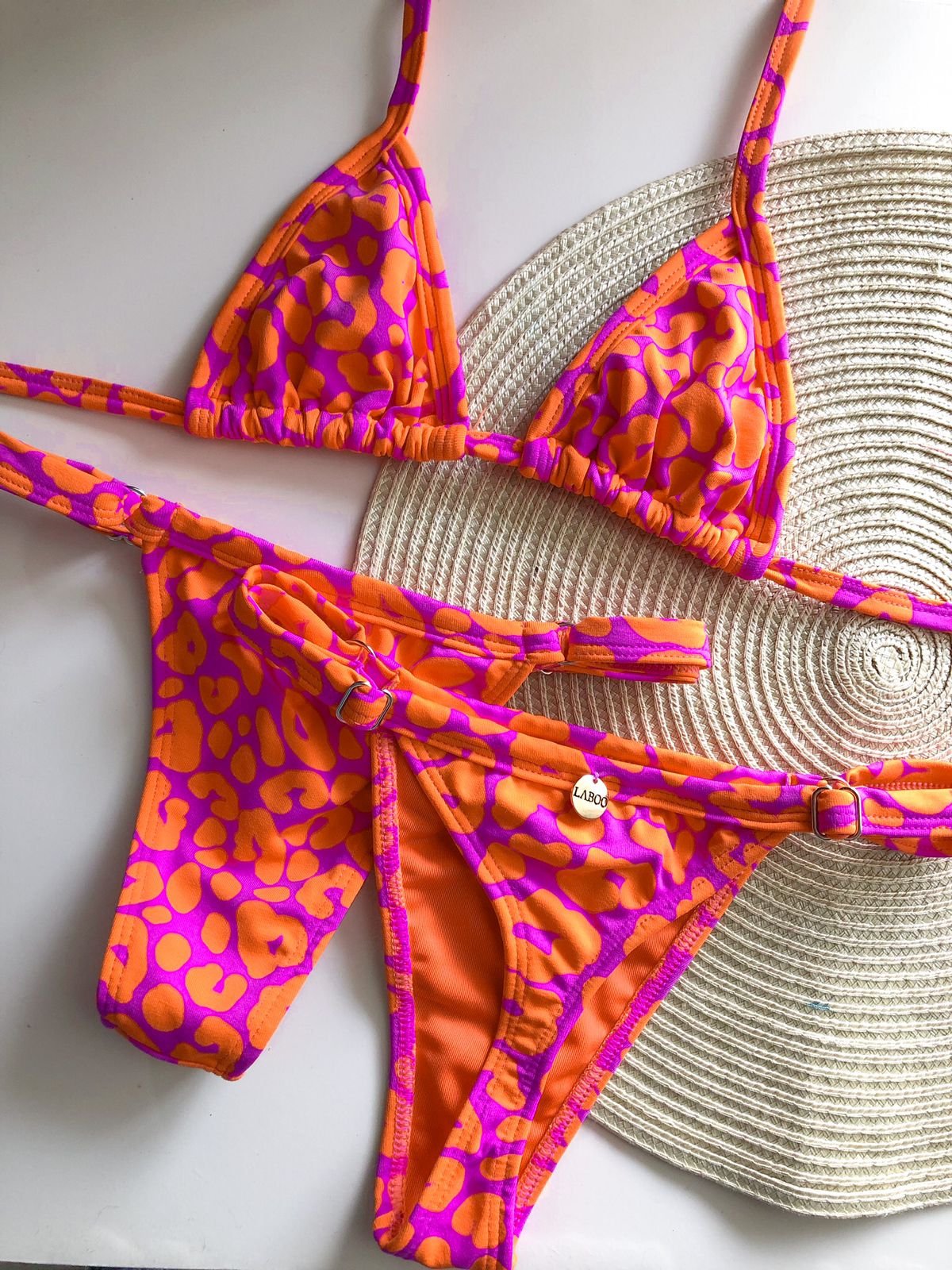 Conjunto Marquinha Onça Laranja e Rosa